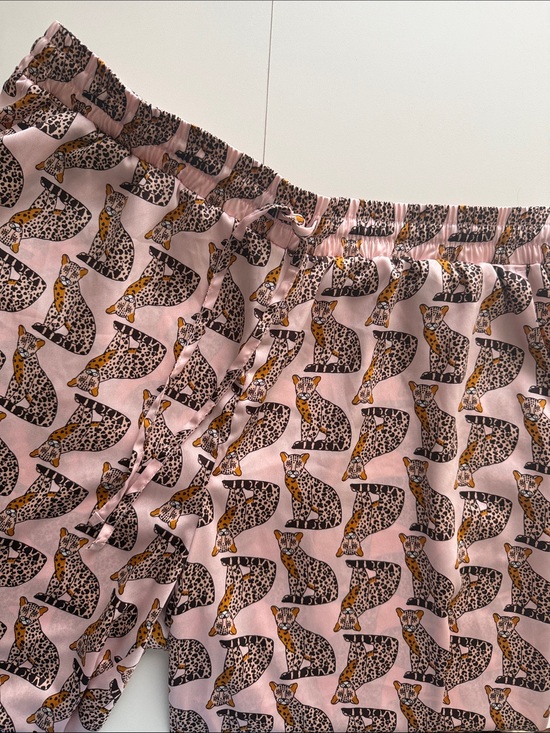 Other - Leopard Print Satin Pajama Pants - Pink & Gold